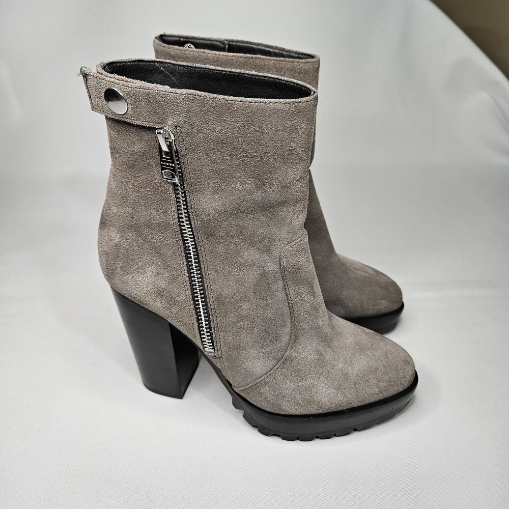 Allsaints Grey Heel Ana Suede Bootie  Size 36 Size 6